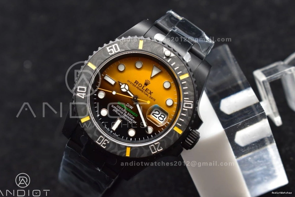 DLC VSF Popular Submariner VS Bracelet on Yellow DLC Best Black Edition DIW Dial 1:1 476 0416